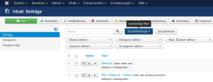 Joomla Beiträge filtern